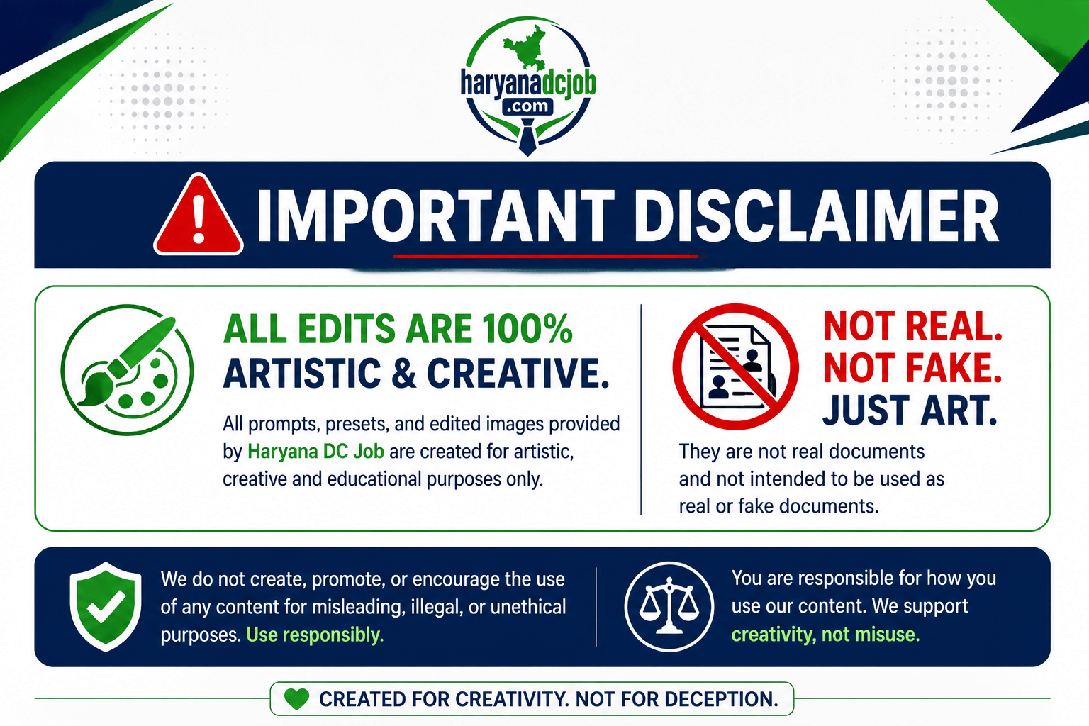 haryana dc job disclaimer